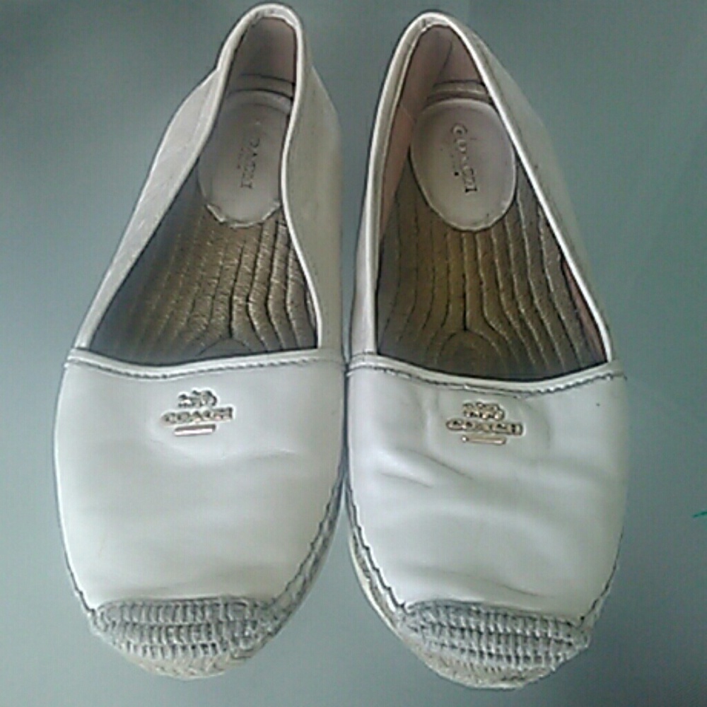 Coach beige leather espadrilles